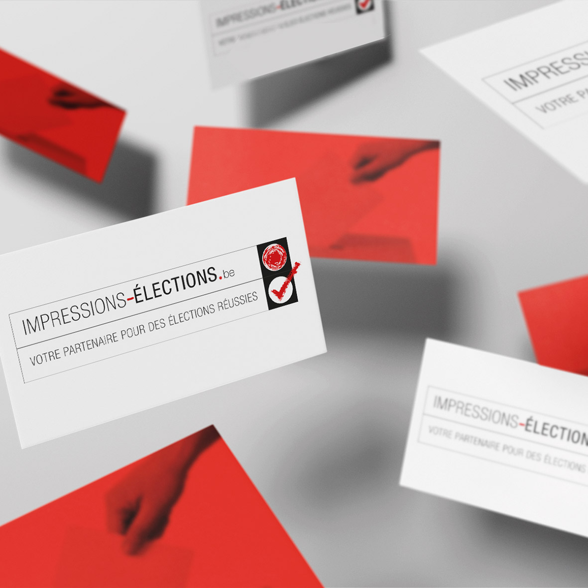 Création et impression de cartes de visite pour www.impressions-elections.be